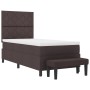Cama con somier con colchón y banco marrón oscuro 90x200 cm Tela von , Betten und Lattenroste - Ref: Foro24-3344117, Preis: 4...