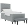 Cama con Resorte y Colchón & Banco Gris Claro 100x200 cm Tela | Foro24.es | Tu tienda online para hogar, jardín y más Foro24.es