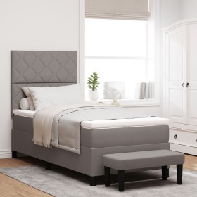 Cama con Box Spring con Colchón & Banco Taupe 100x200 cm Tela by , Beds and slatted bases - Ref: Foro24-3344125, Price: 412,8...