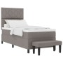 Cama con Box Spring con Colchón & Banco Taupe 100x200 cm Tela | Foro24.es | Tu tienda online para hogar, jardín y más Foro24.es