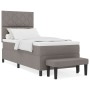 Cama con Box Spring con Colchón & Banco Taupe 100x200 cm Tela | Foro24.es | Tu tienda online para hogar, jardín y más Foro24.es