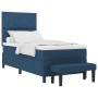 Cama con somier con colchón y banco azul 100x200 cm tela | Foro24.es | Tu tienda online para hogar, jardín y más Foro24.es