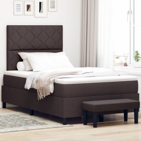 Cama con Box Spring con Colchón & Banco Marrón