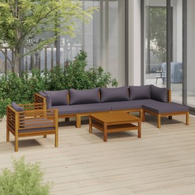 Muebles de jardín 7 pzas cojines madera maciza de acacia de vidaXL, Conjuntos de jardín - Ref: Foro24-3086898, Precio: 788,70...