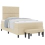 Cama con Somier con Colchón y Banco Crema 120x200 cm Tela by , Beds and slatted bases - Ref: Foro24-3344140, Price: 470,45 €,...