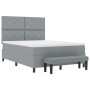 Cama con somier y banco gris claro 140x190 cm tela by , Beds and slatted bases - Ref: Foro24-3344142, Price: 550,48 €, Discou...
