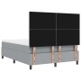 Cama con somier y banco gris claro 140x190 cm tela by , Beds and slatted bases - Ref: Foro24-3344142, Price: 550,48 €, Discou...