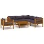 Gartenmöbel 7 Stück Kissen aus massivem Akazienholz von vidaXL, Gartensets - Ref: Foro24-3086906, Preis: 983,81 €, Rabatt: %