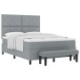 Cama con Box Spring con Colchón y Banco Gris Claro 160x200 cm Tela by , Beds and slatted bases - Ref: Foro24-3344156, Price: ...