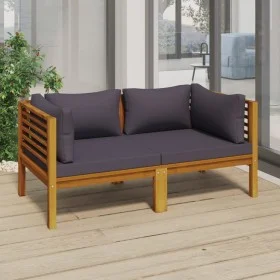 2-seater garden sofa with solid acacia wood cushion by vidaXL, Garden sets - Ref: Foro24-3086899, Price: 331,83 €, Discount: %