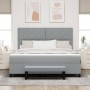 Cama Box Spring Gris Claro con Colchón y Banco 180x200 cm Tela | Foro24.es | Tu tienda online para hogar, jardín y más Foro24.es