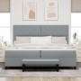 Cama con Somier y Colchón Gris Claro 200x200 cm Tela by , Beds and slatted bases - Ref: Foro24-3344170, Price: 812,73 €, Disc...