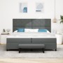 Cama con Box Spring con Colchón y Banco Gris Oscuro 200x200 cm Tela | Foro24.es | Tu tienda online para hogar, jardín y más Foro24.es