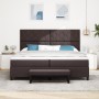 Cama con somier con colchón y banco Marrón oscuro 200x200 cm Tela von , Betten und Lattenroste - Ref: Foro24-3344173, Preis: ...