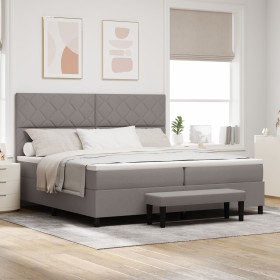 Cama Box Spring con Colchón y Banco Taupe 200x200 cm Tela by , Beds and slatted bases - Ref: Foro24-3344174, Price: 809,93 €,...