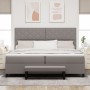 Cama Box Spring con Colchón y Banco Taupe 200x200 cm Tela by , Beds and slatted bases - Ref: Foro24-3344174, Price: 809,93 €,...