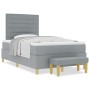Cama con Box Spring y Colchón Gris Claro 120x190 cm de Tela | Foro24.es | Tu tienda online para hogar, jardín y más Foro24.es