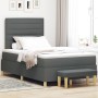 Cama con Base de Resortes con Colchón y Banco Gris Oscuro 120x190 cm Tela by , Beds and slatted bases - Ref: Foro24-3344206, ...