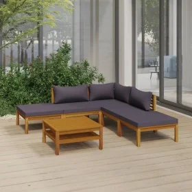 Garden furniture 6 pcs cushions solid acacia wood by vidaXL, Garden sets - Ref: Foro24-3086892, Price: 629,38 €, Discount: %