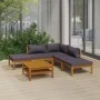 Muebles de jardín 6 pzas cojines madera maciza de acacia de vidaXL, Conjuntos de jardín - Ref: Foro24-3086892, Precio: 595,63...