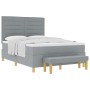 Cama Box Spring con colchón y banco Gris Claro 160x200 cm Tela | Foro24.es | Tu tienda online para hogar, jardín y más Foro24.es