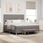 Cama Box Spring con colchón y banco Taupe 180x200 cm Tela by , Beds and slatted bases - Ref: Foro24-3344244, Price: 708,15 €,...