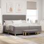 Cama Box Spring con Colchón y Banco Taupe 200x200 cm Tela de , Camas y somieres - Ref: Foro24-3344251, Precio: 842,17 €