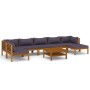 Gartenmöbel 8 Stück Kissen aus massivem Akazienholz von vidaXL, Gartensets - Ref: Foro24-3086923, Preis: 833,93 €, Rabatt: %