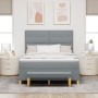 Cama Box Spring  con colchón y banco Gris Claro 160x200 cm Tela | Foro24.es | Tu tienda online para hogar, jardín y más Foro24.es