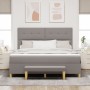 Cama con Somier con Colchón y Banco Taupe 180x200 cm Tela by , Beds and slatted bases - Ref: Foro24-3344321, Price: 702,50 €,...