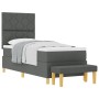 Cama de muelles de caja con colchón y banco gris oscuro 80x200 cm tela by , Beds and slatted bases - Ref: Foro24-3344332, Pri...