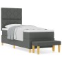 Cama de muelles de caja con colchón y banco gris oscuro 80x200 cm tela by , Beds and slatted bases - Ref: Foro24-3344332, Pri...