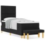 Cama con Base de Muelles con Colchón y Banco Negra 80x200 cm Tela by , Beds and slatted bases - Ref: Foro24-3344333, Price: 3...