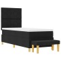 Cama con Base de Muelles con Colchón y Banco Negra 80x200 cm Tela by , Beds and slatted bases - Ref: Foro24-3344333, Price: 3...