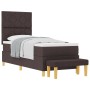 Cama con somier y colchón marrón oscuro 80 x 200 cm Tela | Foro24.es | Tu tienda online para hogar, jardín y más Foro24.es