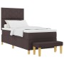 Cama con Somier con Colchón y Banco Marrón Oscuro 90x200 cm Tela by , Beds and slatted bases - Ref: Foro24-3344348, Price: 38...