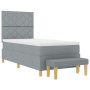 Cama con Box Spring con Colchón y Banco Gris claro 100x200 cm Tela by , Beds and slatted bases - Ref: Foro24-3344352, Price: ...