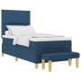 Cama con Box Spring y Banco Azul 100x200 cm Tela by , Beds and slatted bases - Ref: Foro24-3344358, Price: 384,43 €, Discount: %
