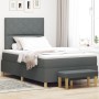 Cama con muelles con colchón y banco gris oscuro 120x190 cm tela | Foro24.es | Tu tienda online para hogar, jardín y más Foro24.es