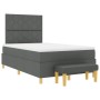 Cama con muelles con colchón y banco gris oscuro 120x190 cm tela | Foro24.es | Tu tienda online para hogar, jardín y más Foro24.es