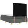 Cama con muelles con colchón y banco gris oscuro 120x190 cm tela | Foro24.es | Tu tienda online para hogar, jardín y más Foro24.es