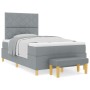 Cama con box spring con colchón y banco gris claro 120x200 cm tela | Foro24.es | Tu tienda online para hogar, jardín y más Foro24.es