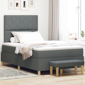 Cama con Somier y Colchón Gris Oscuro 120x200 cm Tela de , Camas y somieres - Ref: Foro24-3344367, Precio: 434,68 €