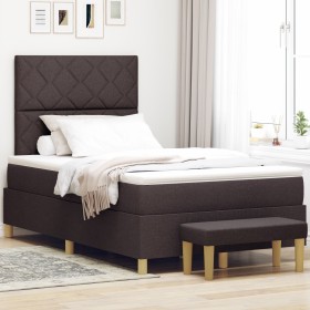 Cama Box Spring con Colchón y Banco Marrón Oscuro 120x200 cm Tela von , Betten und Lattenroste - Ref: Foro24-3344369, Preis: ...