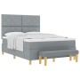 Cama con Base de Resorte con Colchón y Banco Gris Claro 140x190 cm Tela by , Beds and slatted bases - Ref: Foro24-3344373, Pr...