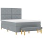 Cama con Base de Resorte con Colchón y Banco Gris Claro 140x190 cm Tela by , Beds and slatted bases - Ref: Foro24-3344373, Pr...