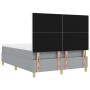 Cama con somier con colchón y banco gris claro 140x200 cm tela | Foro24.es | Tu tienda online para hogar, jardín y más Foro24.es