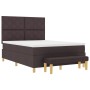 Cama de muelles con colchón y banco Marrón oscuro 140x200 cm Tela by , Beds and slatted bases - Ref: Foro24-3344383, Price: 5...