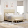 Cama con somier y colchón crema 140x200 cm tela | Foro24.es | Tu tienda online para hogar, jardín y más Foro24.es