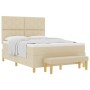 Cama con somier y colchón crema 140x200 cm tela | Foro24.es | Tu tienda online para hogar, jardín y más Foro24.es